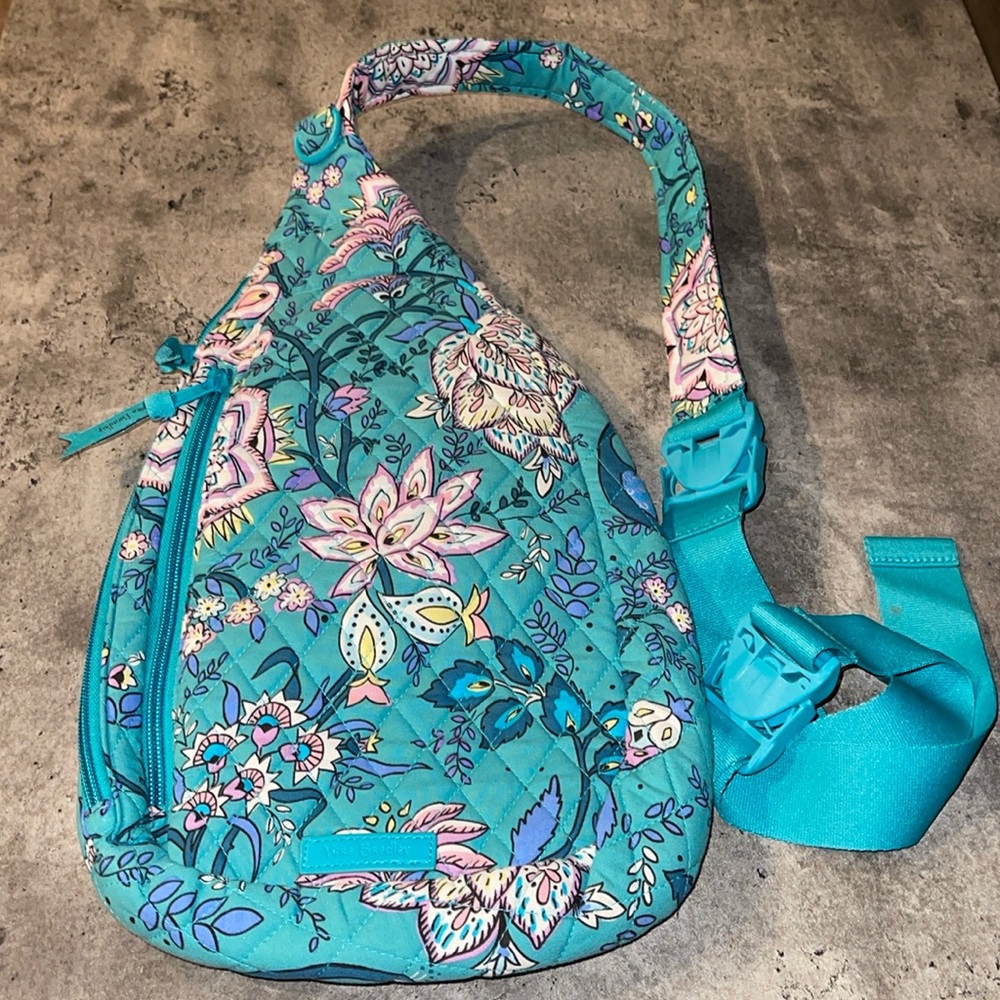 Vera Bradley Turquoise Floral Crossbody Sling Bag